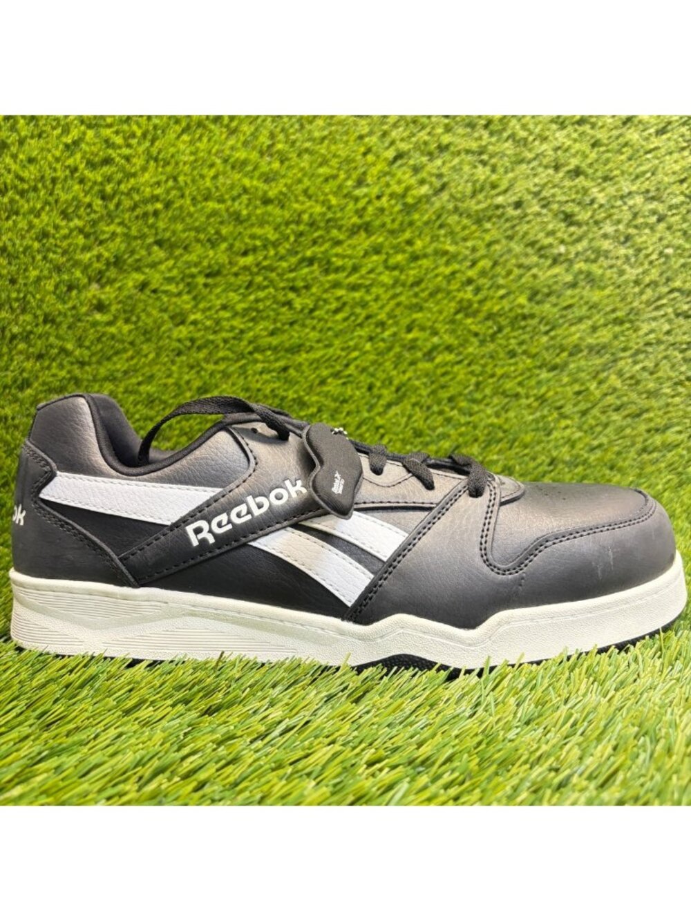 Reebok BB4500 Mens Size 11 Black White Leather Composite Toe Safety Work Shoes